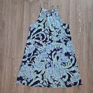 NWOT Lilly Pulitzer Blue and Green Floral Mini Dress
